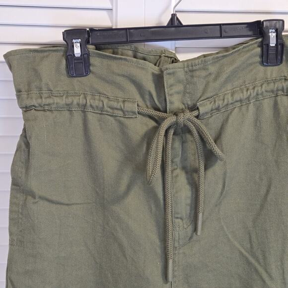 Future Collective High-Waisted Eyelet Pants Drawstring Size 2 Distessed Olive - Picture 3 of 9
